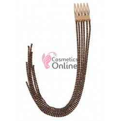 Accesoriu pentru par cu pini PRL10AA cu 6 siraguri de strasuri negre